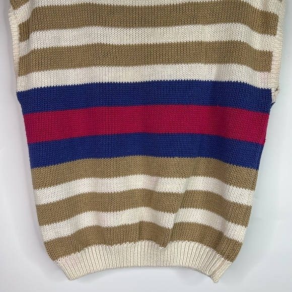 Vintage Russ Sleeveless Striped Sweater Size Large - Picture 3 of 8